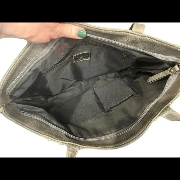 BOC Born Concept Faux Leather Shoulder Purse Handbag in Gray & Black - Picture 8 of 9